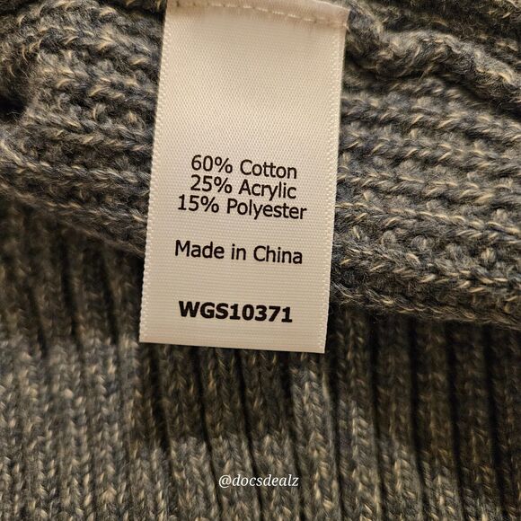 Market & Spruce Sharon Cowl Neck Waffle Stitch Sweater Dark Grey Women's XXL - Picture 9 of 10